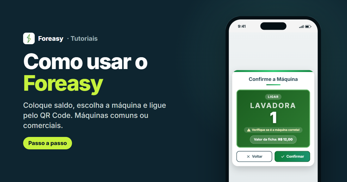 Celular confirmando a Lavadora 1 antes de ligar